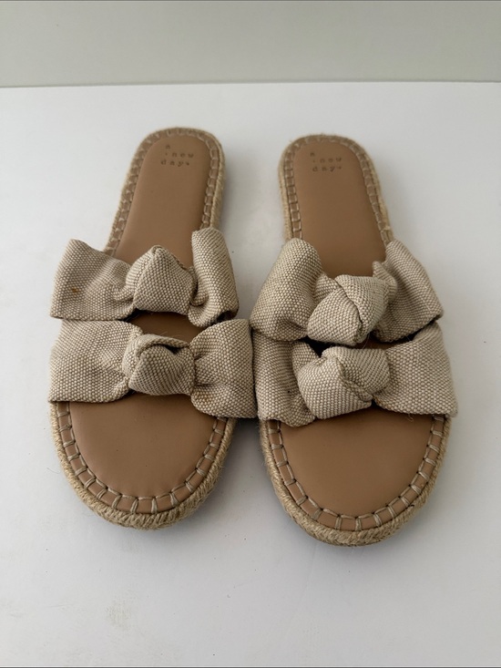 a new day Shoes - a new day Natural Beige Knotted Espadrille Slide Sandals
